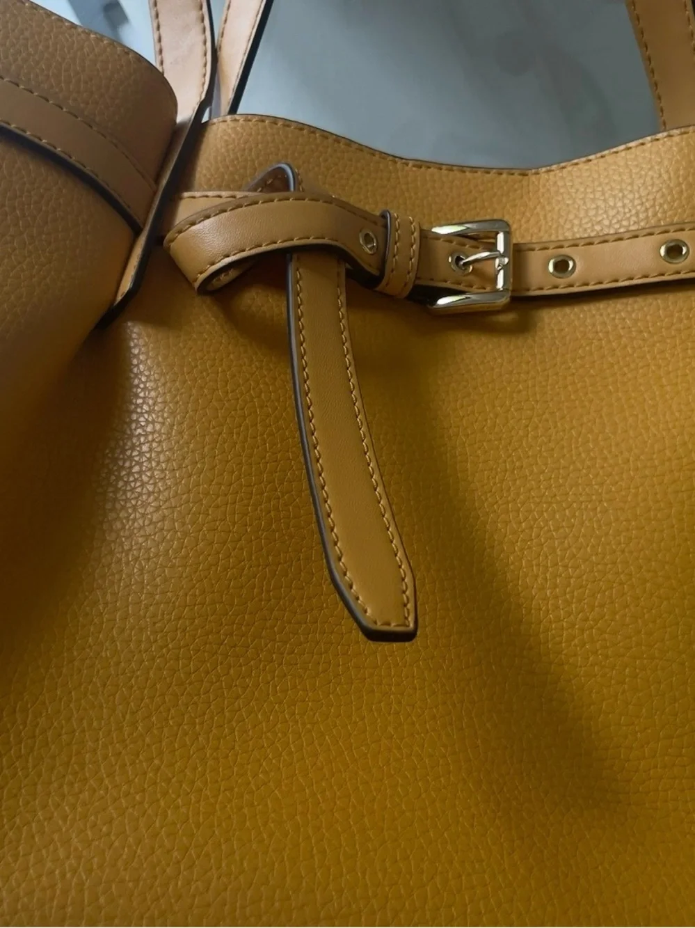 Michael Kors Camel Yellow Leather Belt-Detail Tote